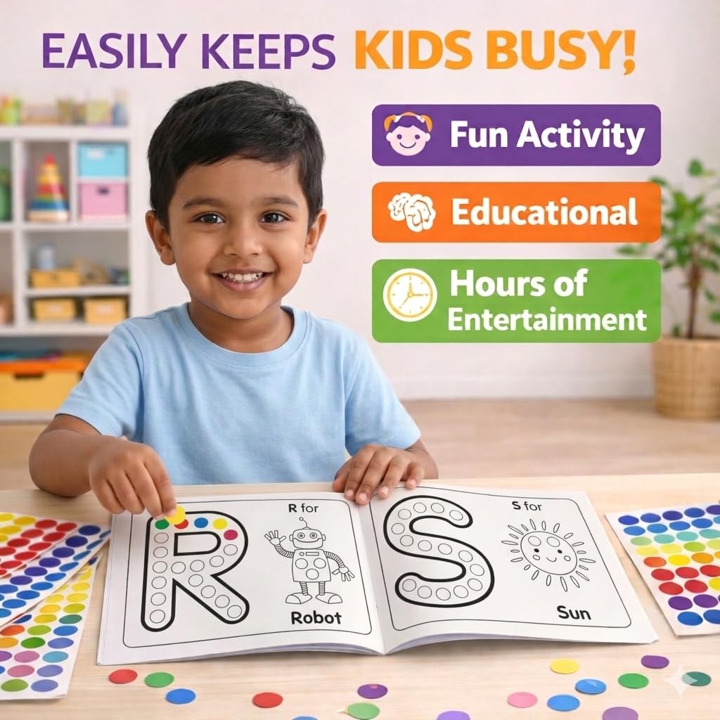 Dot Stickers with book for Kids Activity [Bundle of 3 books with 2700+ stickers]