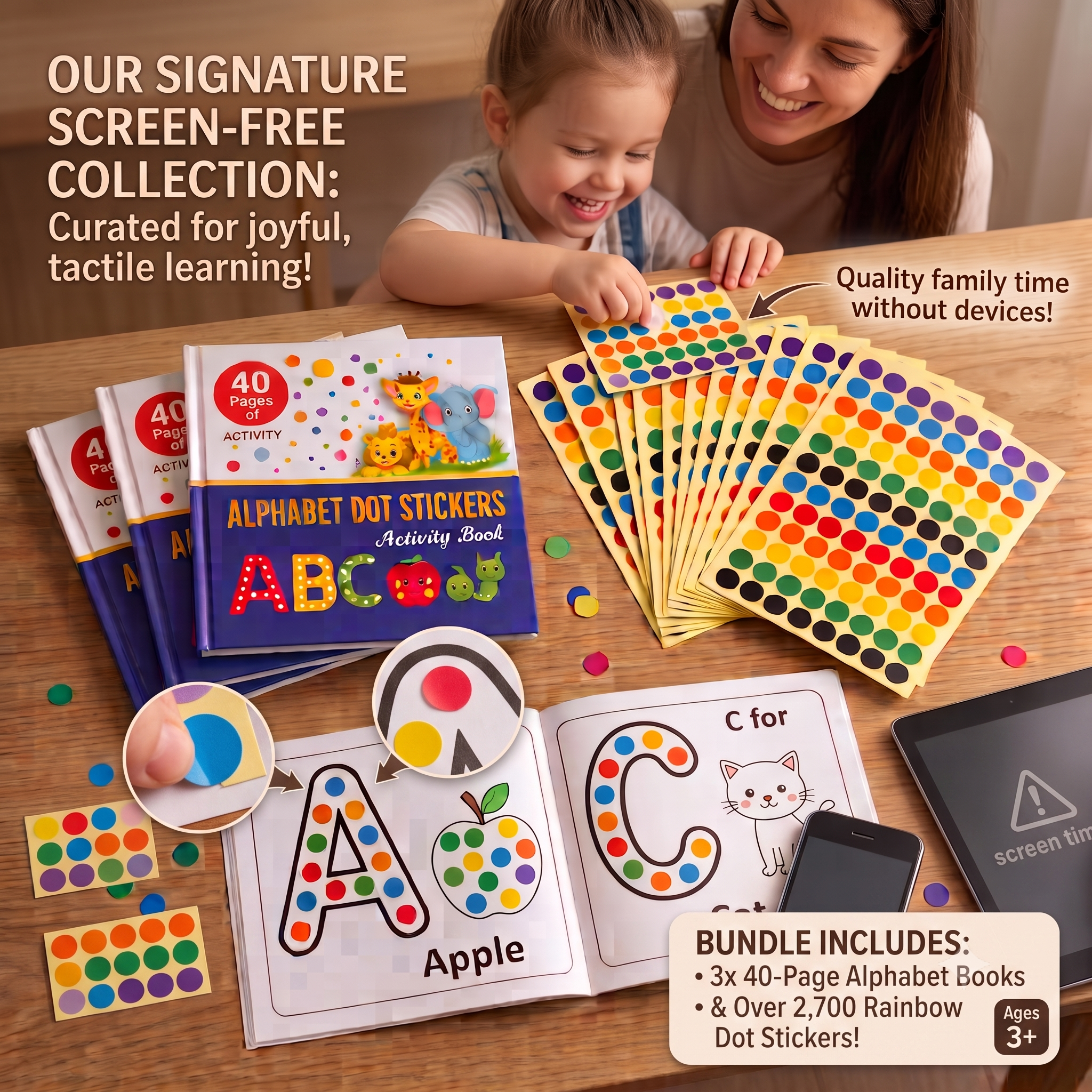Dot Stickers with book for Kids Activity [Bundle of 3 books with 2700+ stickers]
