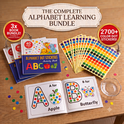 Dot Stickers with book for Kids Activity [Bundle of 3 books with 2700+ stickers]