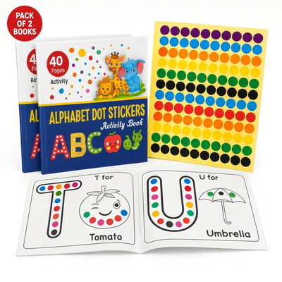 Alphabet Dot Sticker Activity Book [Set of 2 books with 1800 Colorful Dot Stickers]